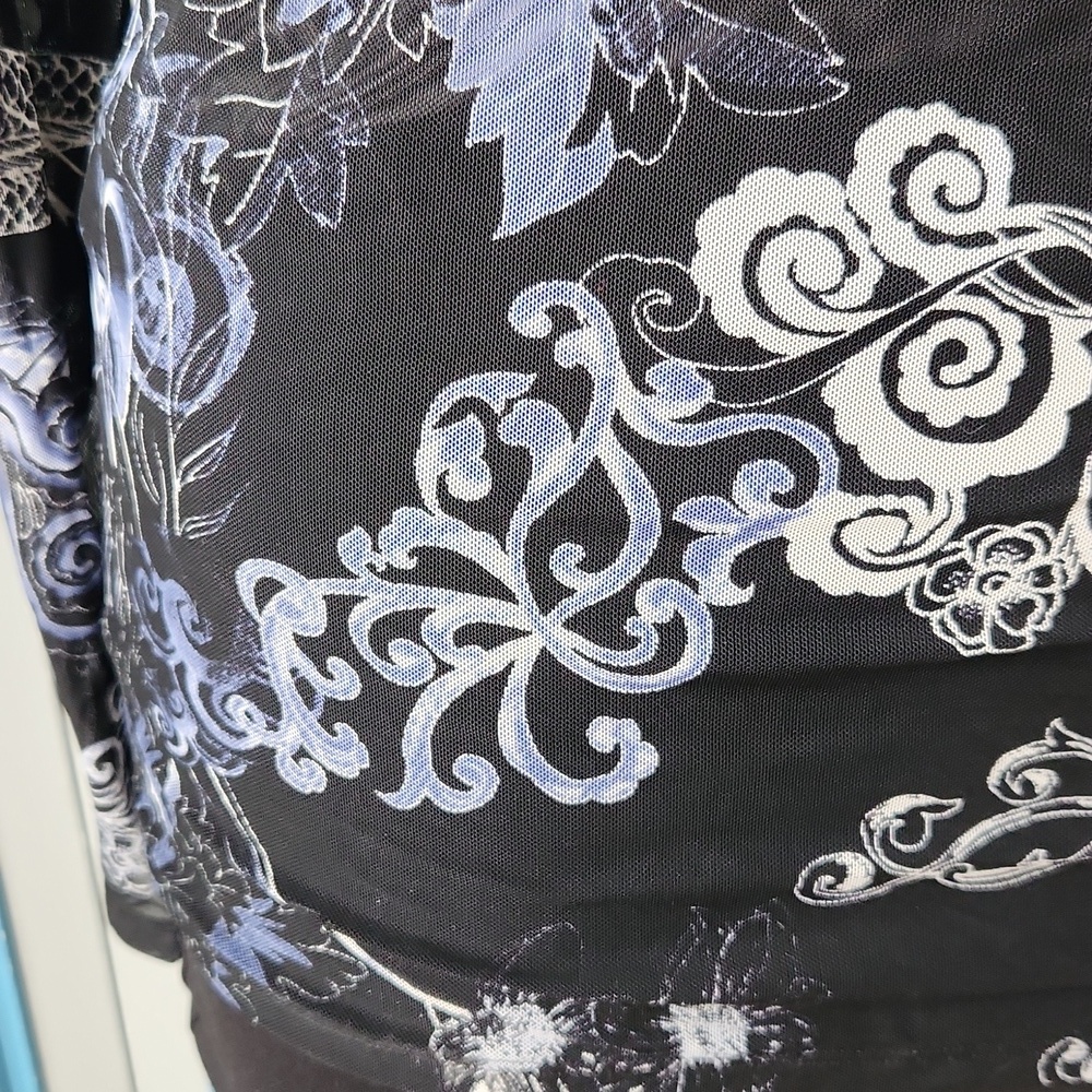 Johnny Was Jade Sheer Floral Print Top - Picture 6 of 13